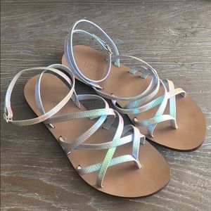 JCrew Iridescent Strappy Sandals